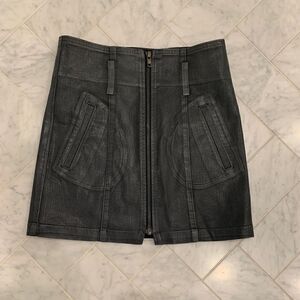 LF x Carmar NWT charcoal grey coated mini skirt size 25